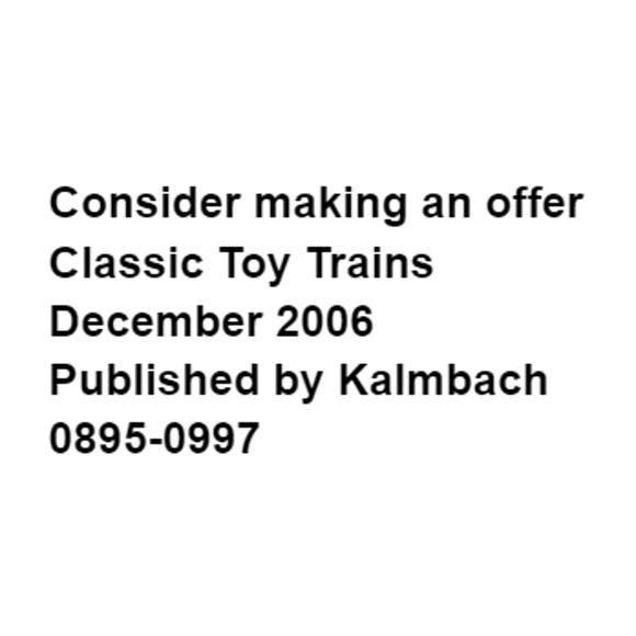 Classic Toy Trains December 2006 Layouts Coast To Coast Lift Out Bridge - Picture 2 of 4